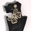Smart Hollow Butterfly Pendant Earrings Light Luxury Flower Earrings