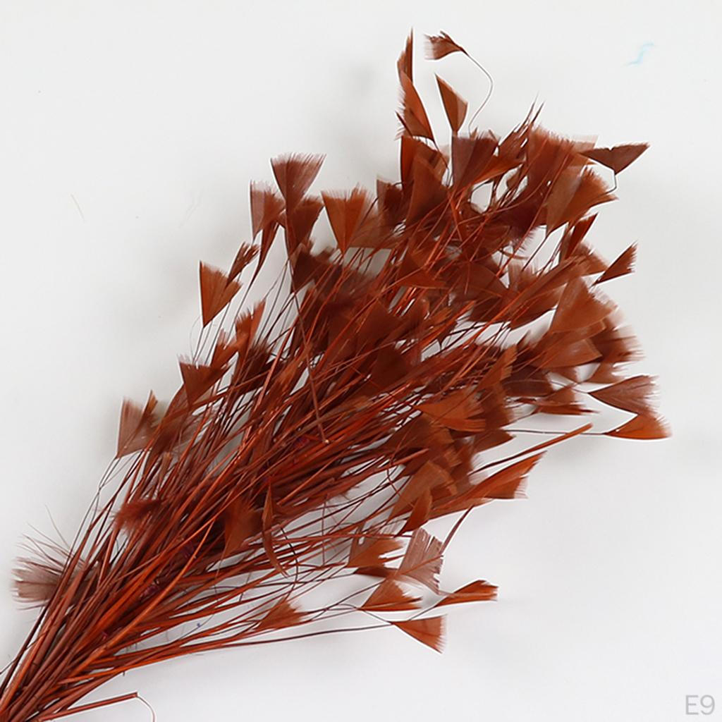 25 30cm Colored Chicken Feather Sprays On Wire For Florist Decor