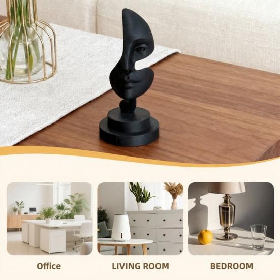 Nostalgie Abstract Face Art Sculpture, 3D Printed Minimalist Table Ornament, Modern Human Statue for Living Room, Office, Shelf, Coffee Decor