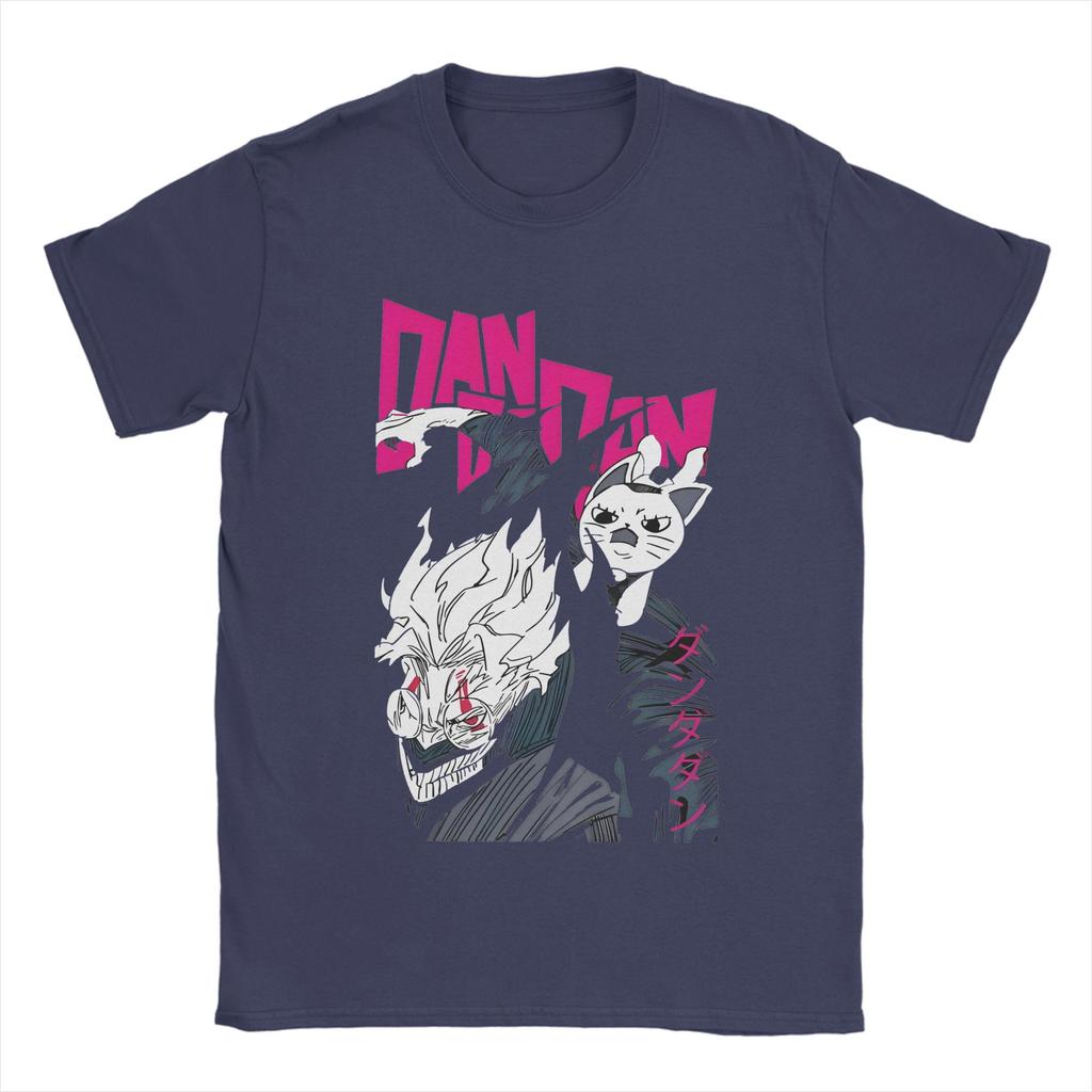 Leisure Dandadan Okarun and Cat T Shirt Men's Round Neck Short Sleeve Tops Shirts Anime Cotton Summer Clothing