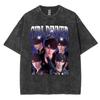 Funny Girl Dinner Caleb Graphic Tee Shirt Love and Deepspace Novelty Cotton T Shirts Fashion High Quality Vintage Washed Women T-Shirt