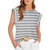 Women's Round Neck Sleeveless Cap Shoulder Loose Fit Elegant Commute Tank Top Solid Color Casual Tee