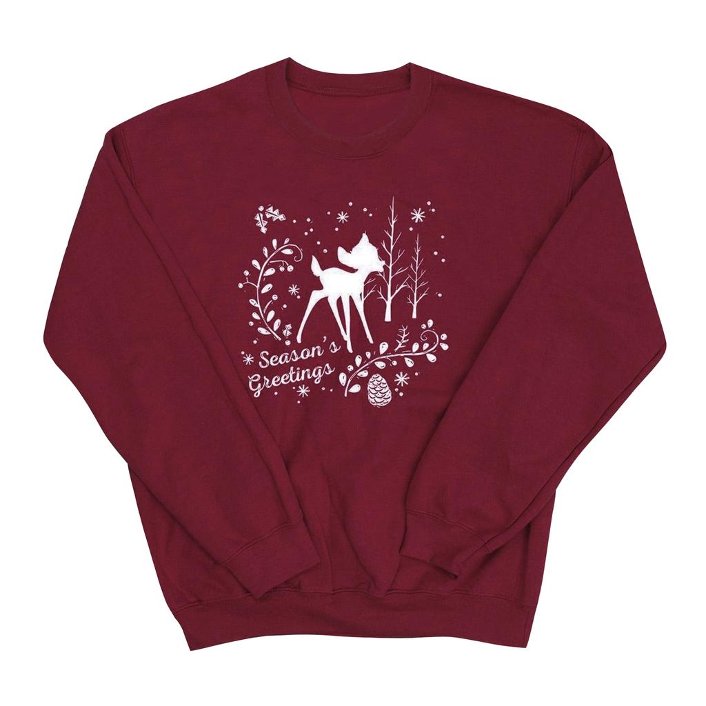 Disney Herren-Sweatshirt mit Bambi-Weihnachtsgrüßen