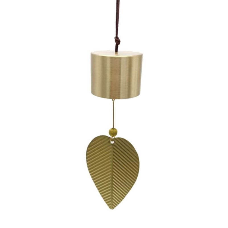 Japanese Luck Leaf Wind Chimes for Outside Brass Wind Bells Indoor Garden Bells Campanula Handmade Garden Decorations