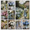 Romantic Vintage Floral Posters Hydrangea French Cottage Modern Prints Canvas Painting Wall Art Pictures Home Living Room Decor