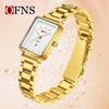 Women's Retro Square Watch Simple Three Needle Waterproof Calendar Display Light Luxury Elegant Quartz Watch