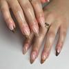 Maillard Brown 3D Almond Wearable False Nails - European & American Hot-Selling Nail Art Tips
