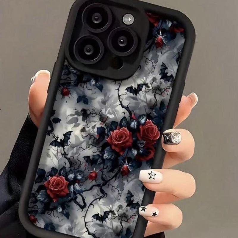 Bat Rose iPhone 17/17 Pro Max Case: Customized Personality Design, Compatible with 13/14 Pro/12