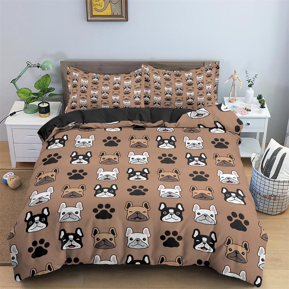 Animal Dog 3D Printed Bedding Set Cozy Soft Duvet Cover Set King Queen Twin Size Birthday Gift Bedroom Decoration 240*220cm