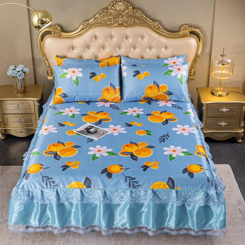 Bedroom Flat Sheets Bed Printed Fashion Modern Queen King Size Washed Cotton Comfortable Bedding Mattress Cover Bedspread