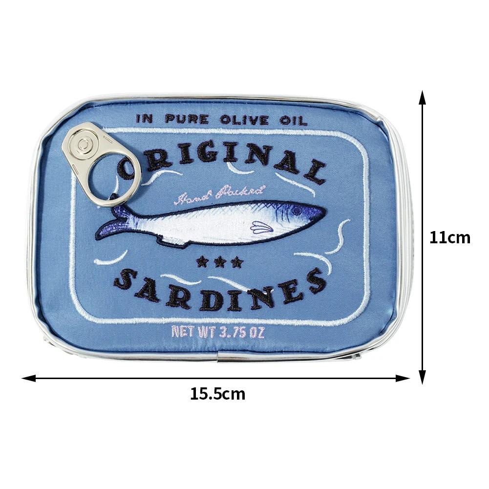 Canned Sardines Cosmetic Bag Women Travel Cute Toiletry Bag Creative Portable Fashion Zipper Makeup Pouch Handbags Beauty Bag