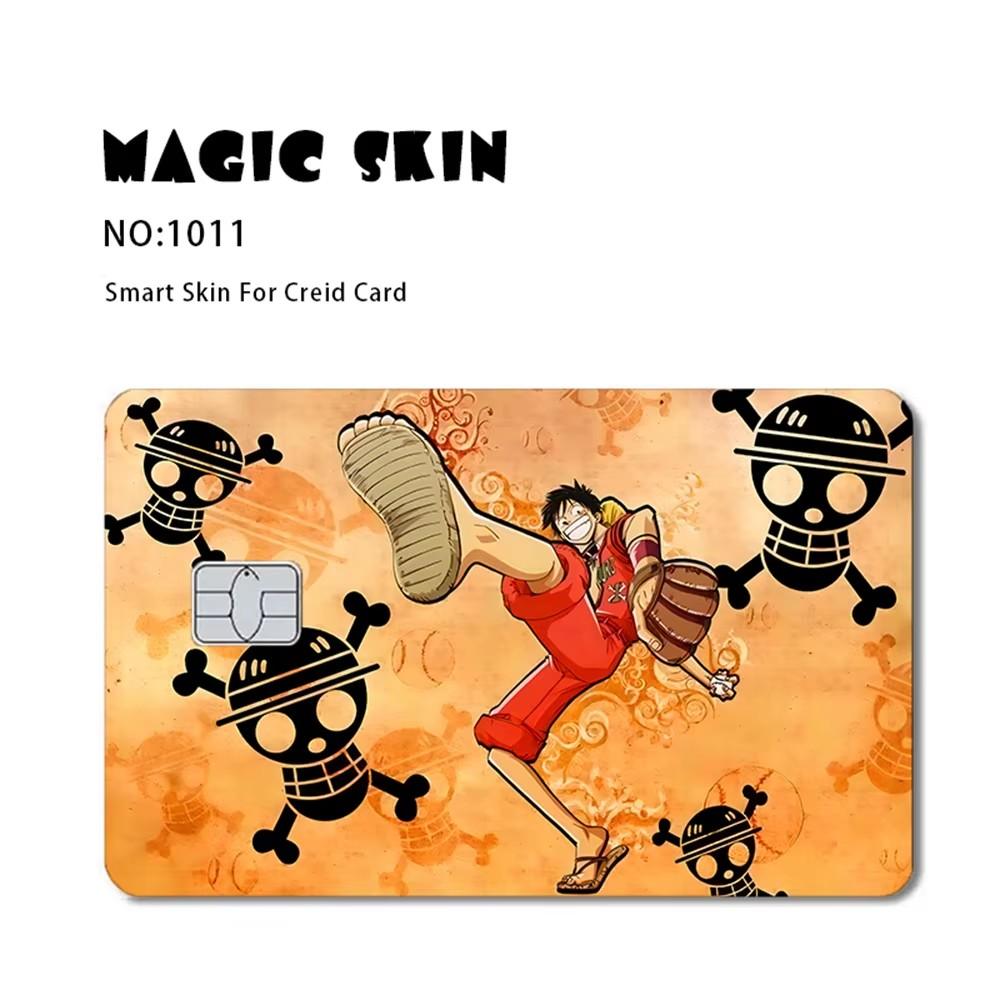 Anime One Piece Luffy Zoro Ace Robin Matte Pvc Sticker Film Tape Skin For Credit Card Debit Card Bank Crds Stickers Decal Toys