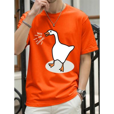 T-shirt stampate Win Or Goose da donna estive in cotone, top larghi con scollo rotondo, comode magliette a maniche corte, abbigliamento da donna