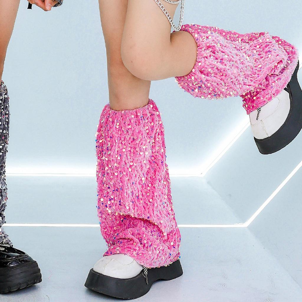 Womens Leather Long Leg Socks Leg Warmers Harajuku Boot Socks Winter Ankle Heap Socks Sequins Leg Warmers Gifts