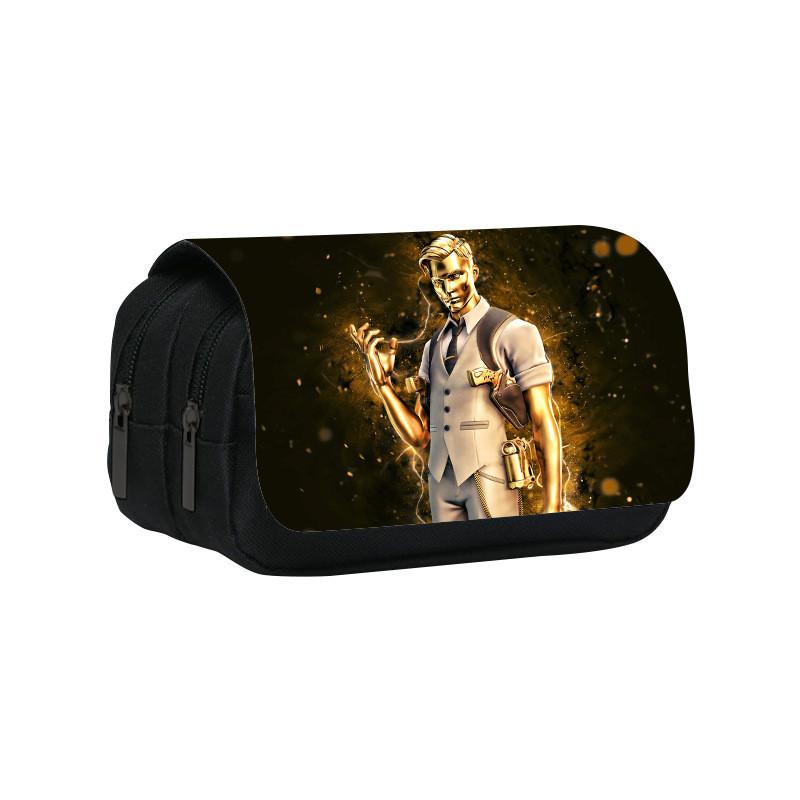 Fortnite Pencil Case Double Layer Kids Storage Bag With Nylon Material For School Supplies