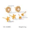 Luxury Light Luxury Earrings Set Versatile Zircon Studs And Pearl Flower Dangle Earrings