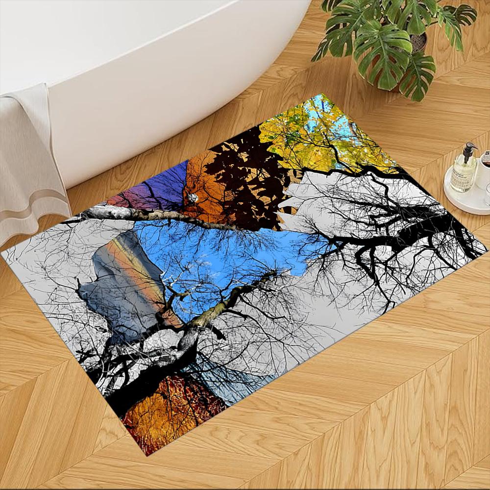 

Autumn Tree Silhouette Sunset Non-Slip Home Carpet Design for Living Room Bedroom Office Decor Gift with Vibrant Pattern and Comfortable 40cmx60cm
