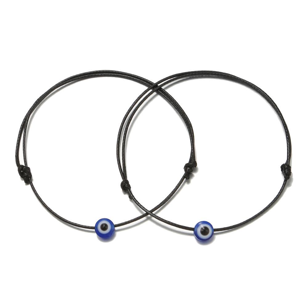 

Retro Color Evil Eye Rope Bracelet Set - Handmade, 2-Piece for Couples/Friends