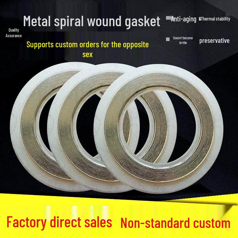 DN50 B-type Metal Wound Gasket with Inner & Outer Rings, Graphite, 304 Stainless Steel Flange