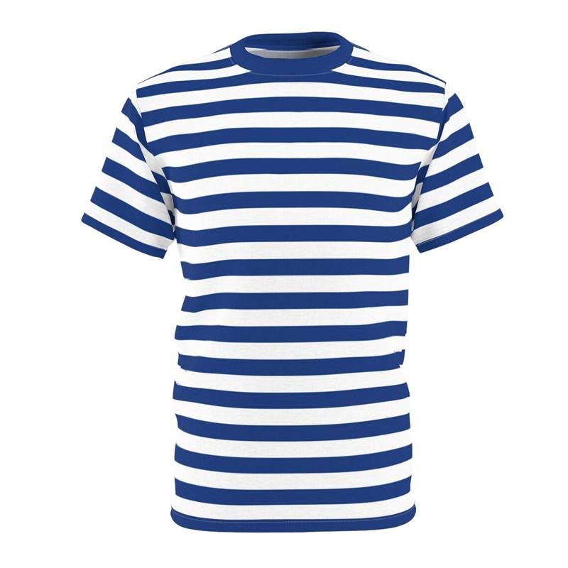 T-shirt Classica a Strisce alla Moda per Uomo Donna Personalità Colore a Contrasto Girocollo T-shirt Molteplici Opzioni di Colore Tee