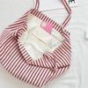 Striped Design Women's Shoulder Storage Bag Large Capacity Female Portable Shopping Bags Simple Ladies Casual Tote Purse Handbag