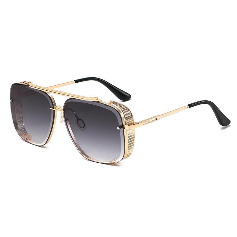 Double-Beam Metal Sunshade Glasses, Trimmed Punk Hip-Hop Sunglasses, Street-Style Sunglasses.