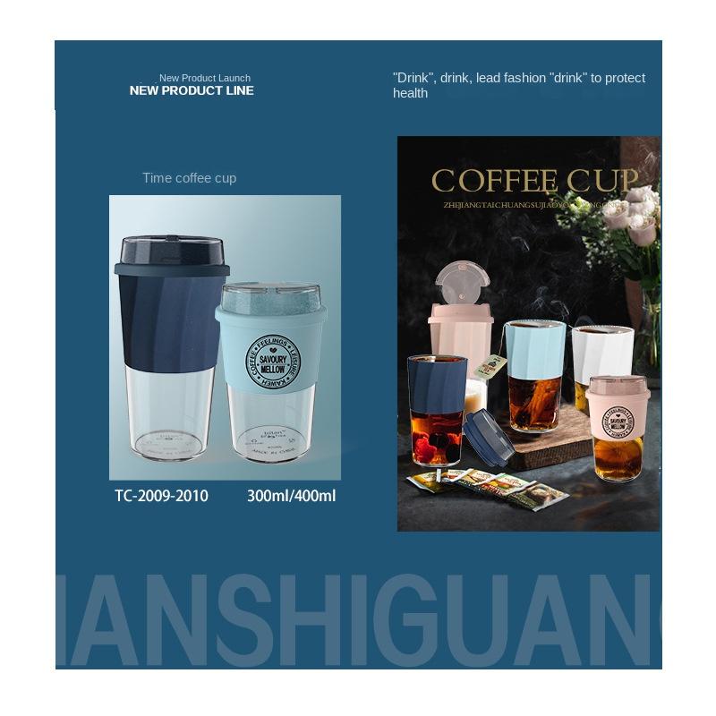 Tazza da caffè portatile Manshi 300ml 400ml Tazza d'acqua in plastica Regalo Tazza da caffè di fascia alta