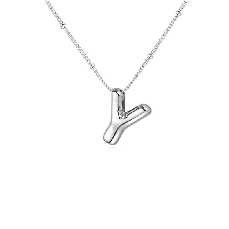 Stainless Steel 18K Gold Plated Alphabet Pendant Necklace