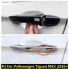Car Door Handle Molding Decoration Cover Trim Fit For Volkswagen VW Tiguan MK2 2016 -  ABS Chrome / Carbon Fiber Accessories