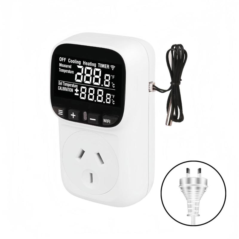 Digital Temperature Controller Outlet Socket Heating Cooling Thermostat With Timer Switches for Refrigerator Aquaculture