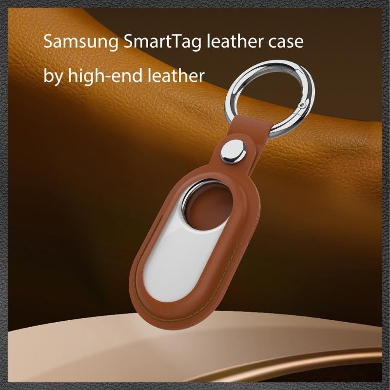 Locator Protective Cover Shockproof PU Case with Metal Keychain Housing Shell Anti Lost Protector for Smarttag 2 Tracker