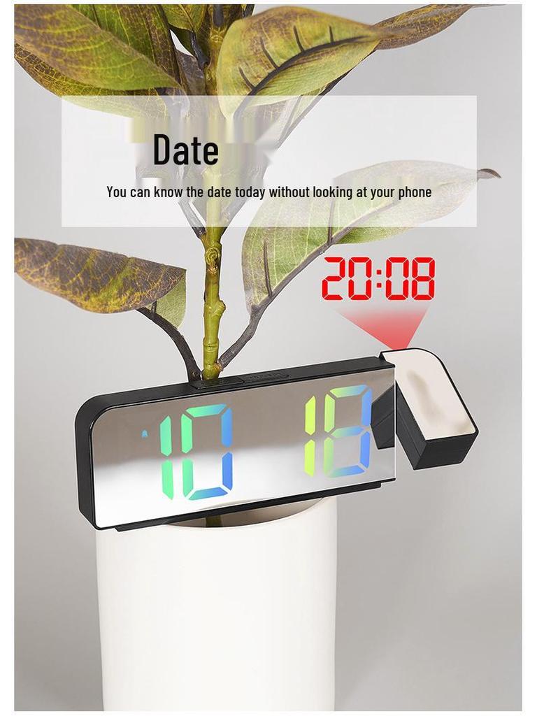 LED Projection Alarm Clock with Large Display and Temperature 8013