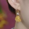 Niche fashion versatile temperament rose earrings, French unique flower earrings, earrings