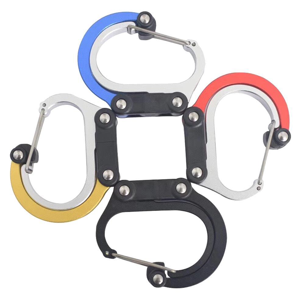 Multi Functional Aluminum Carabiner Mountaineering Buckle Quick Buckle for Outdoor Climbing Camping Climbing Clips Set