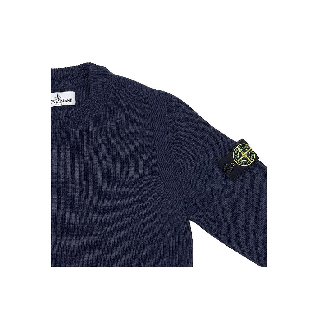 Stone Island Sweater Solid Color Round Neck Loose Fit Long Sleeve Kids sweater Dark-Blue 7916502Z1-V0020