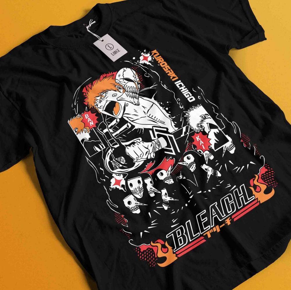 

Футболка Аниме Блич Ичиго Банкай Футболка Айзен Ихвач Футболка Зараки Кенпачи 4XL