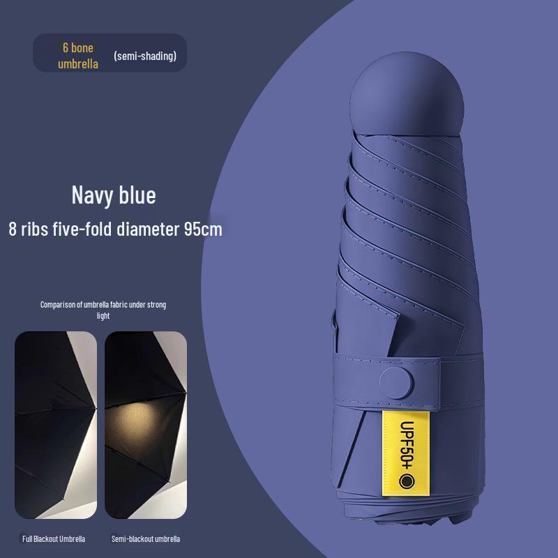Mini Five-Fold UV Protection Sunscreen Umbrella: Portable and Dual-Use for Sun and Rain, Women's Sunshade Umbrella
