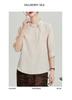 Ouruoxin Chinese Style Guanle Crepe Silk Top Women's 100 Mulberry Silk Short Sleeve Spring/Summer Solid Color Stand Breathable T-shirt