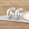 Nidin High Quality Retro Irregular Punk Style C Shape Earrings For Female Hip Hop Cool Party Personality Jewelry