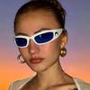 New Arrival Moon Rectangular Trend Sunglasses Women Man Cycling Outdoor Sports Vintage Hip Hop Punk UV400