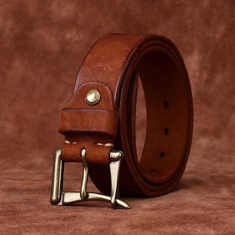 Men's Belt Retro Workwear Handmade Pin Buckle Belt Men's Bronze Quick Removal Quick Solution
