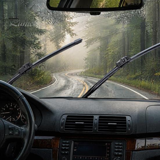 Natural Rubber Wiper Blades 2Pcs/Set Car Windshield for BMW 5 Series 1995-2004 E39 Automotive Replacement Parts 525i 528i 530i 540i M5, 26/22-Inch All