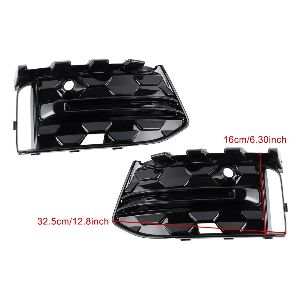 2PCS Front Bumper Fog Light Grille Trim Fit A6L C8PA 2023+ Black