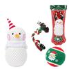 3pcs Xmas Tree Pet Chew Toy Ball Christmas Santa Pet Toy Festive Puppy Biting Toy  Large Dogs