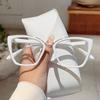 Oversized Cat Eye Glasses Women Fashion Vintage Candy Color Rim Eyewear Trendy Chic Design Blue Light Blocking Eyeglasses