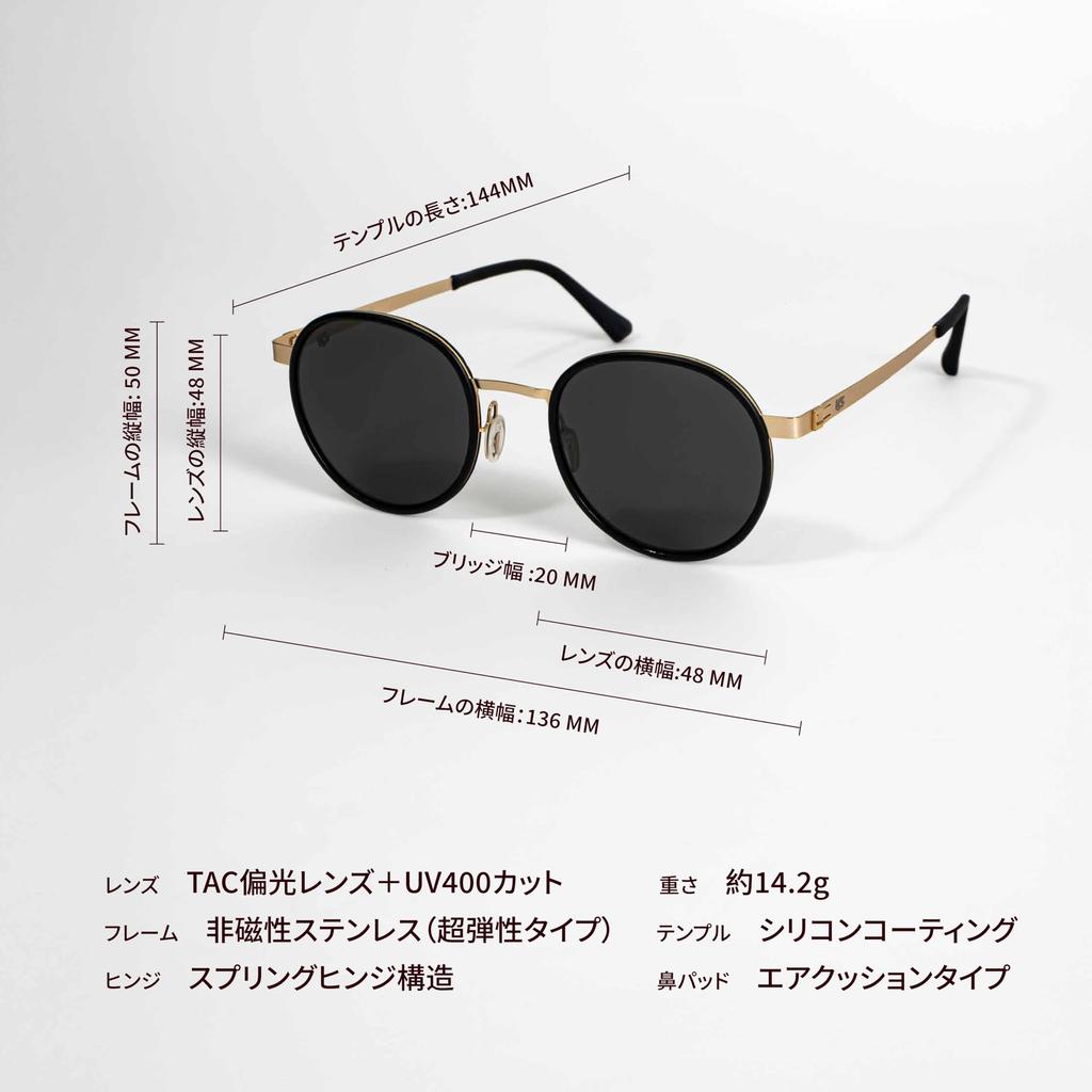 Kumo Shade Retro Stainless for Men and TAC Polarized Gray UV400 Perfect for and Mountain Shiny Gold Frame Sunglasses, Non-Magnetic Steel,