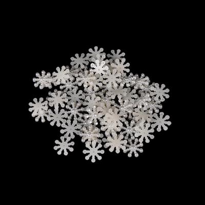 50 und 100 Schneeflocken-Perlenverzierungen mit flacher Rückseite zum Basteln von Weihnachtskarten
