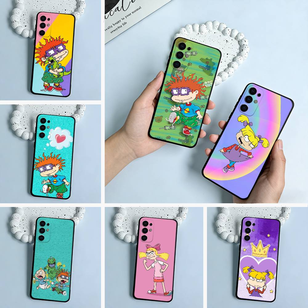 Klassische Cartoon-Charaktere-R-Rugrats Weiche Silikonhülle für Samsung S25, S24, S21, S22, S23, S30, Ultra, S20, Plus, Lite-Schwarz