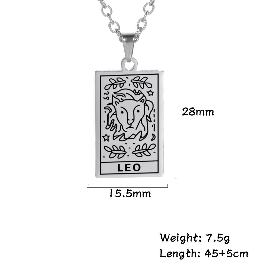 LIKGREAT 12 Constellation Necklace for Women Men Zodiac Sign Neckchain Vintage Stainless Steel Jewelry Amulet Gifts