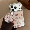 Silver-edged gilded bunny iPhone 17 Pro Max phone case with magnetic stand for iPhone 16, compatible with Huawei P70